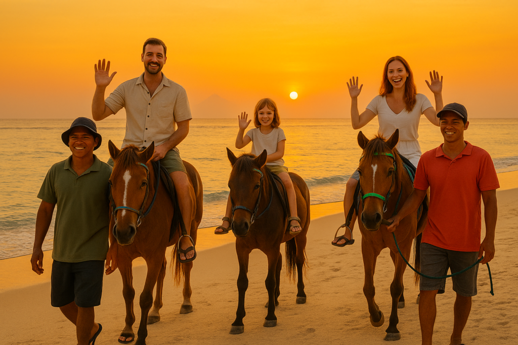 Family Horse Ridding Gili Trawangan