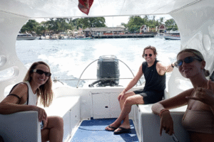Island Hopping in Style: Our Fun-Filled Private Speedboat Ride from Gili Air to Teluk Nare with Friends