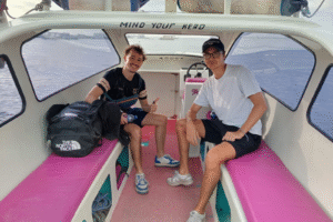 Sunset Escape: Paul & Léonard’s Effortless Private Speedboat Ride from Teluk Nare to Gili T