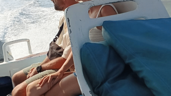 Island Hopping in Style: Our Relaxing Private Speedboat Ride from Gili Trawangan to Teluk Nare with Just a Backpack and Suitcase