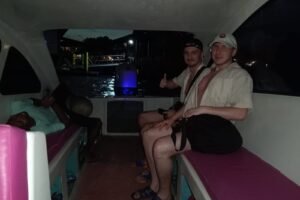 Chasing Sunset: Anton & Stanley’s Effortless Evening Speedboat Ride from Gili Trawangan to Teluk Nare with Just Two Little Bags