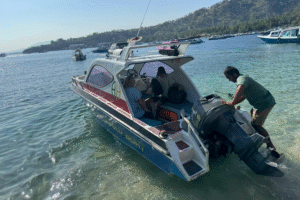 Morning Island Hopping: Our Family’s Private Speedboat Adventure from Teluk Nare to Gili Air with Baby in Tow