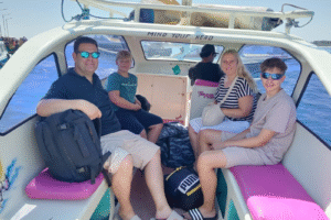 Family Adventure: Private Speed Boat Ride from Gili Trawangan Harbor to The Beach Shack Gili Air—A Smooth Morning Crossing with Sven and Crew