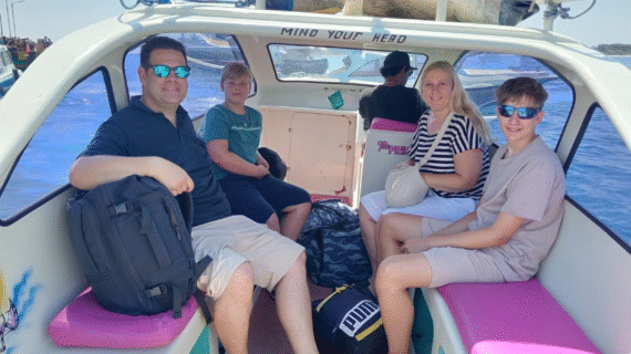 Family Adventure: Private Speed Boat Ride from Gili Trawangan Harbor to The Beach Shack Gili Air—A Smooth Morning Crossing with Sven and Crew