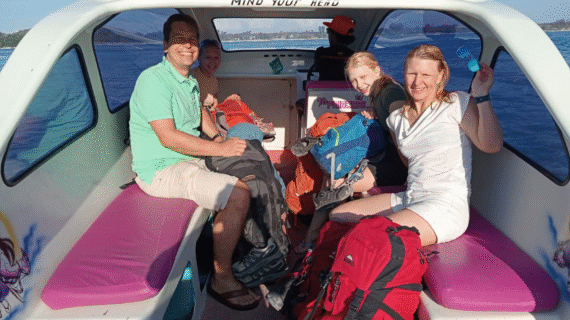 Austrian Family’s Smooth Morning Ride: From MAHAMAYA Gili Meno Beach to Lombok Airport by Private Speedboat and Car