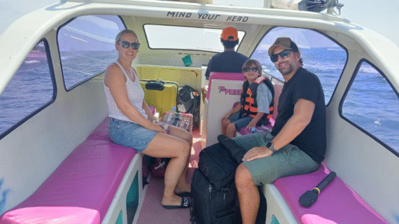 Austrian Family Adventure: Private Speedboat Ride from Teluk Nare to Gili Trawangan with a 6-Year-Old Explorer