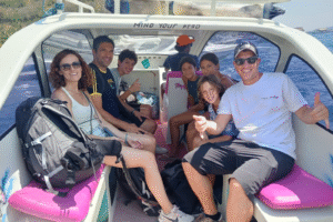 Spanish Family Adventure: Cruising from Teluk Nare to Gili Air with Kids, Luggage, and Big Smiles at Noon