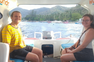 Sunset Escape: Samuel & Lea’s Private Speedboat Adventure from Teluk Nare to Gili Air