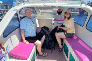 Morning Island Escape: Florian & Karolina’s Smooth Private Speedboat Ride from Gili Trawangan to Teluk Nare
