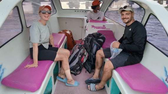 Sunset Escape: Nico & Lena’s Private Speedboat Ride from Bangsal Harbour to Gili Meno with a Friendly Captain Waiting