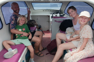 Norwegian Family Adventure: Private APV Ride and Speedboat from Gili Air to Kuta Lombok for a Smooth Island Escape