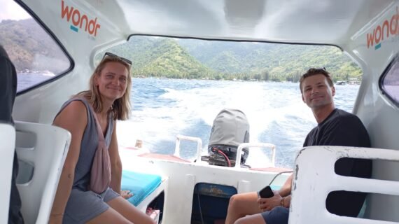 Cruising from Teluk Nare to Gili Air: Joep & Lara’s Private Speedboat Ride Straight to Blue Marlin Dive at Sunset Beach