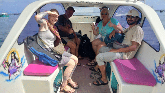 Morning Adventure: Cornelia’s Private Speedboat Ride from Teluk Nare to Gili Trawangan with Snorkel Gear and Friends