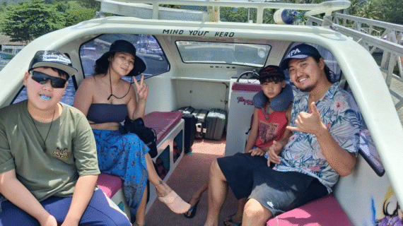 Mongolian Family’s Midday Adventure: From Villa Kamila Senggigi to Gili Trawangan by Private Car and Speedboat