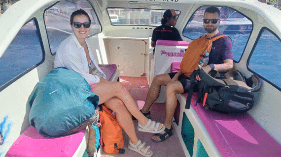 Morning Escape: Lenka & Jan’s Effortless Private Speedboat Ride from Gili Air Pier to Teluk Nare, No Wet Feet—Just Island Comfort