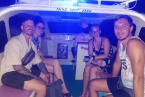 Island Hopping Adventure: Four Friends from Germany Cruise from Teluk Nare to Gili Air by Private Speedboat at Noon