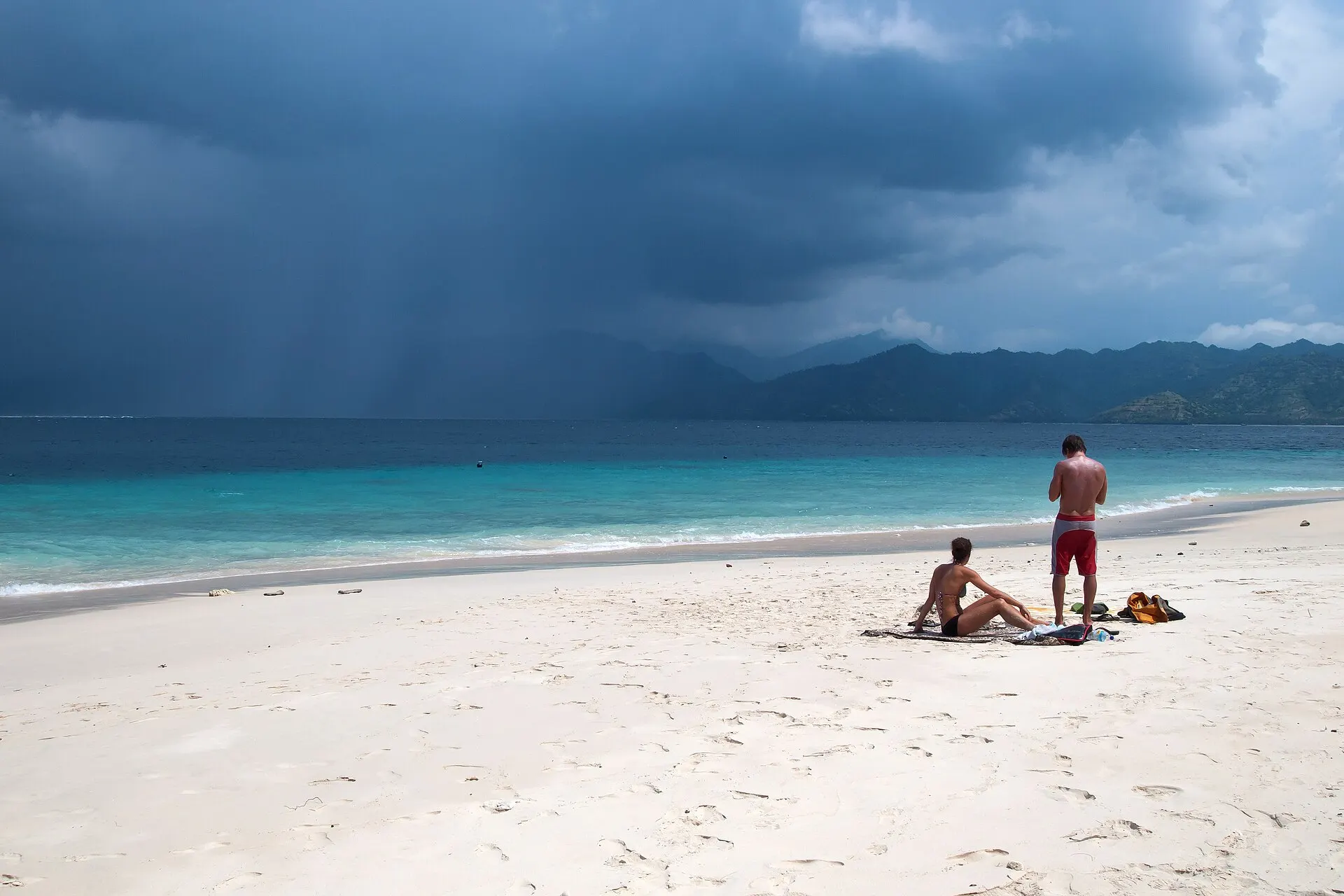 Quiet tropical beach on Gili Meno Island, Indonesia