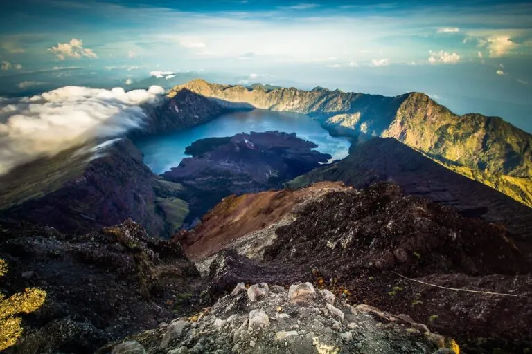 Mount Rinjani and Segara Anak crater lake