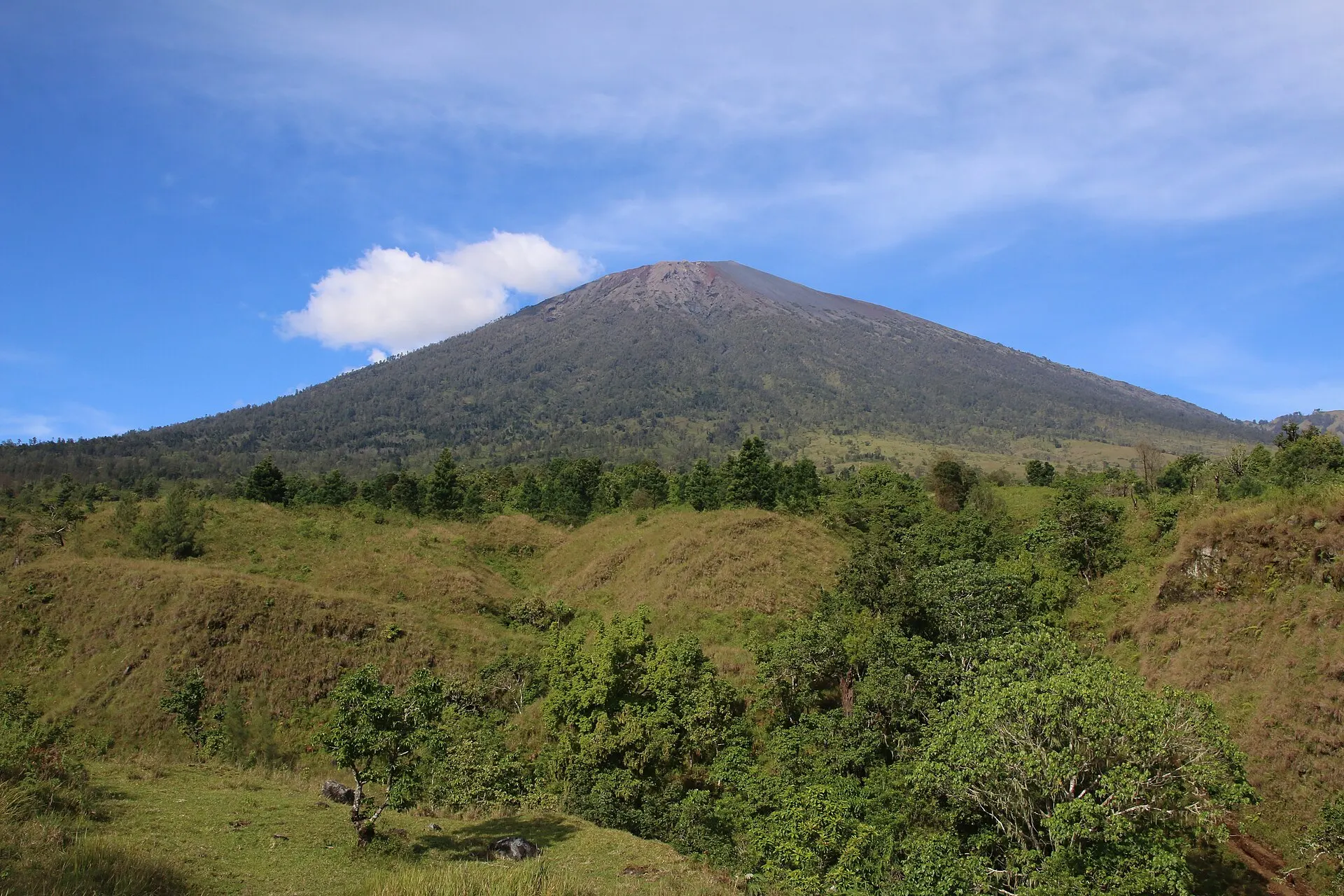 Mount Rinjani viewed from Sembalun valley, East Lombok