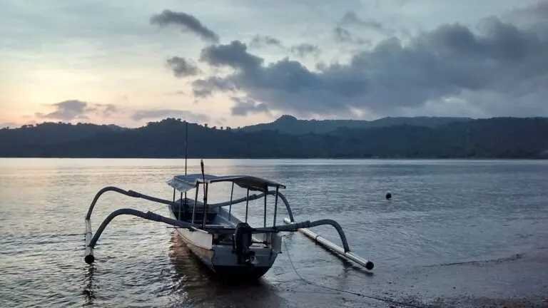 Bay panorama at Pelangan, West Lombok — gateway area to Desert Point Bangko-Bangko