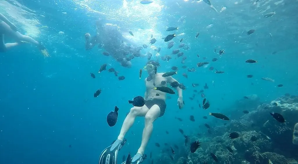 Snorkeling stop at Gili Asahan, Sekotong bay Lombok