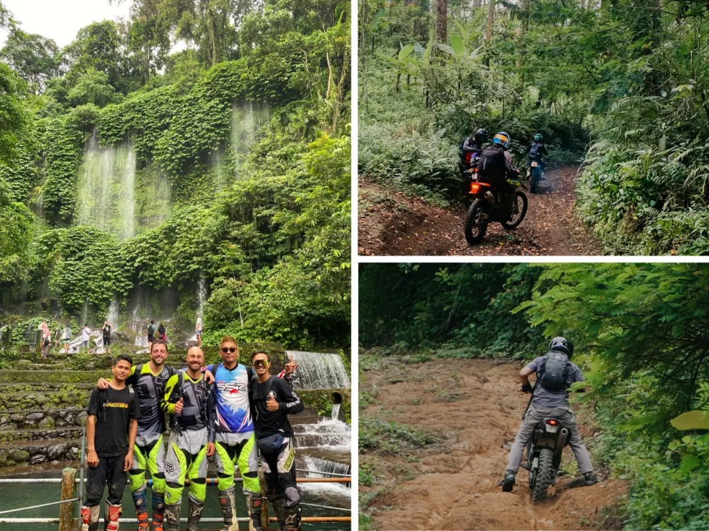 Waterfall and Jungle dirt bike tour in Central Lombok Indonesia