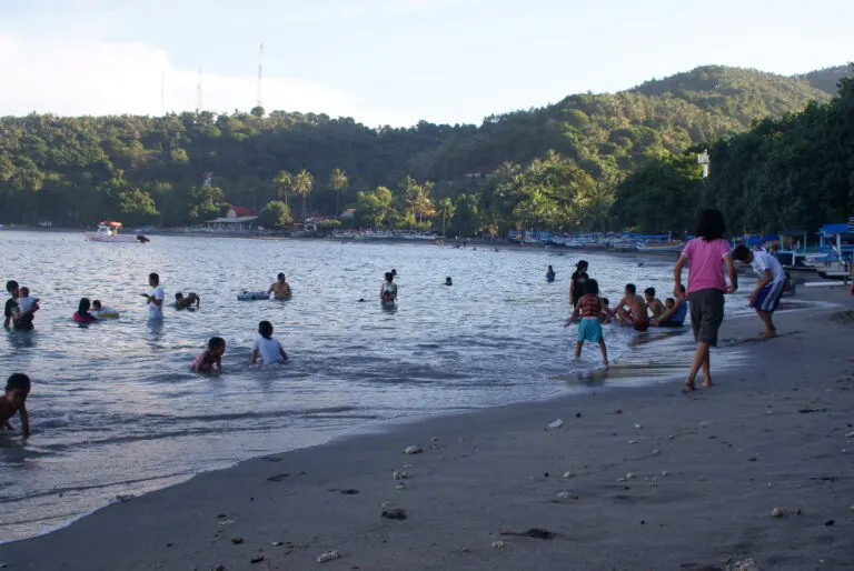 Swimming at Senggigi Beach Lombok