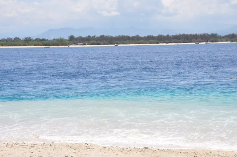 Aerial view of quiet Gili Meno, the smallest of Lombok’s three Gilis